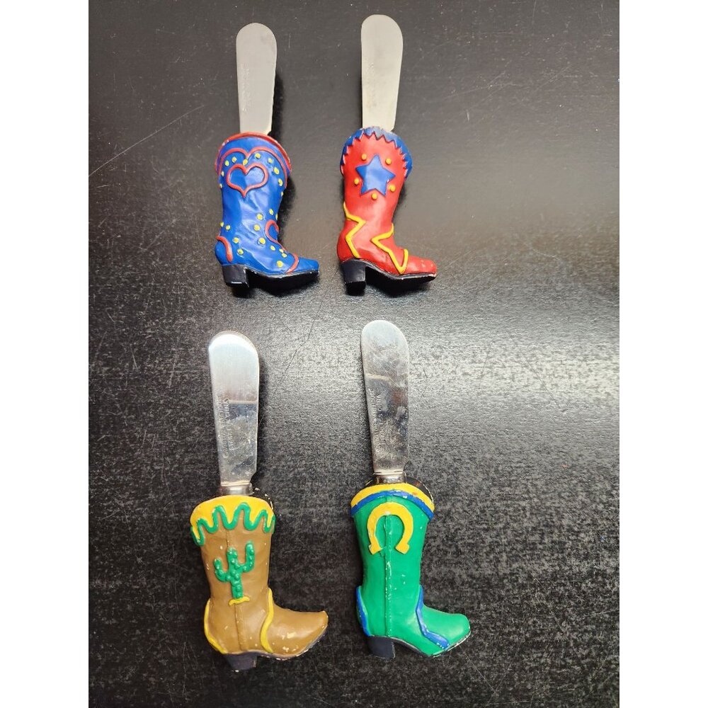 Boston Warehouse Boot-Themed Stainless Steel Cheese Spreaders Set -‎ 4 Pieces